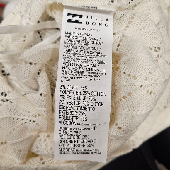 NWOT Billabong Only You Top in Salt Crystal Sz S - Picture 10 of 11